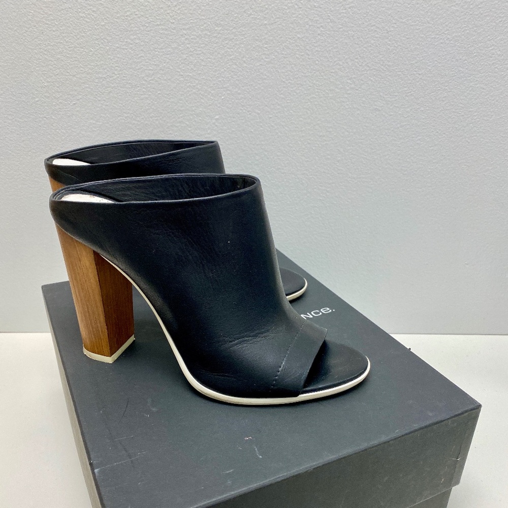 VINCE Allison Leather Mule Black